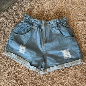 Paper Bag Jean Shorts